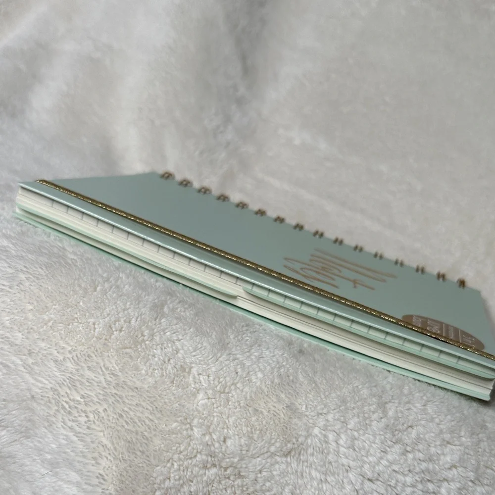 Notes Green & Gold Spiral Journal Doodle Sketch Notebook NWT lines dots blank